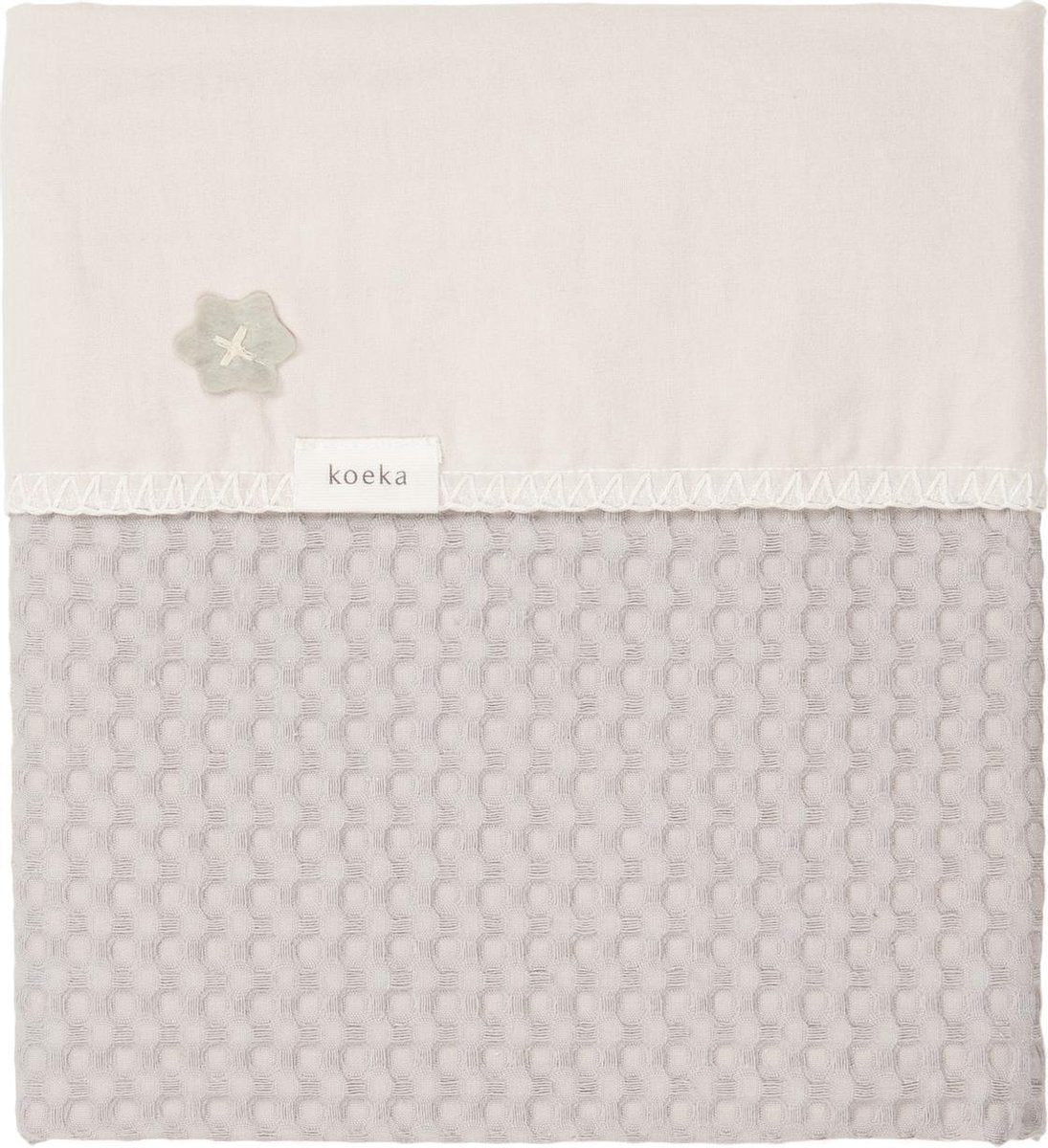 Koeka Wiegdeken wafel/flanel Antwerp - misty grey/pebble 75x100cm