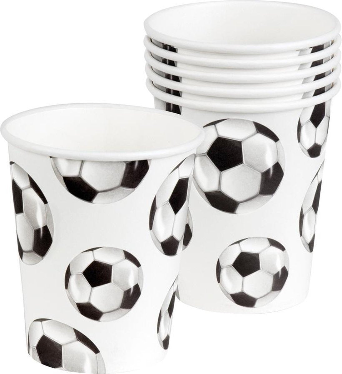 12 stuks kartonnen bekers voetbal 25 cl