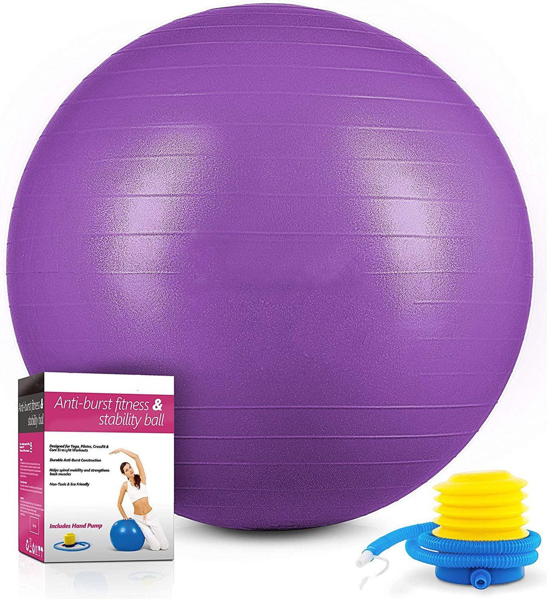 Sens Design Zitbal Fitnessbal Yogabal Gymbal - 75 cm - lila incl. pomp