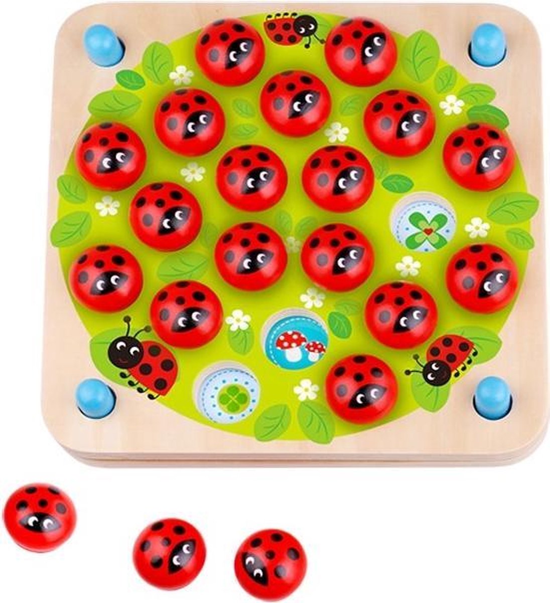 Tooky Toy Memoryspel Lieveheersbeestje Junior Hout 27-delig