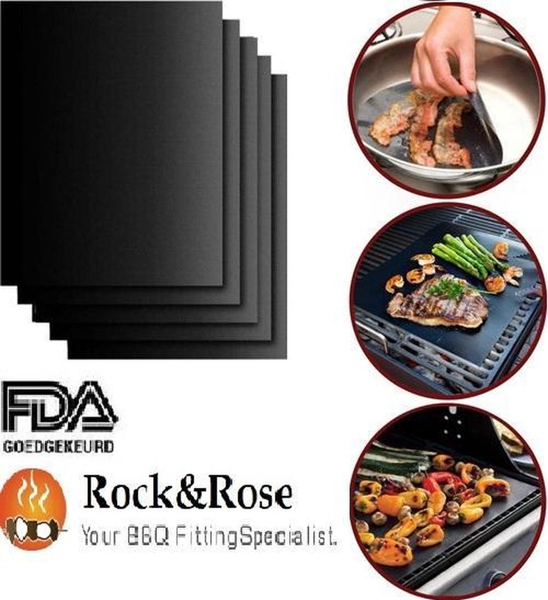 5 Stuks - Oven mat/bbq mat - Rock&Rose Specialist