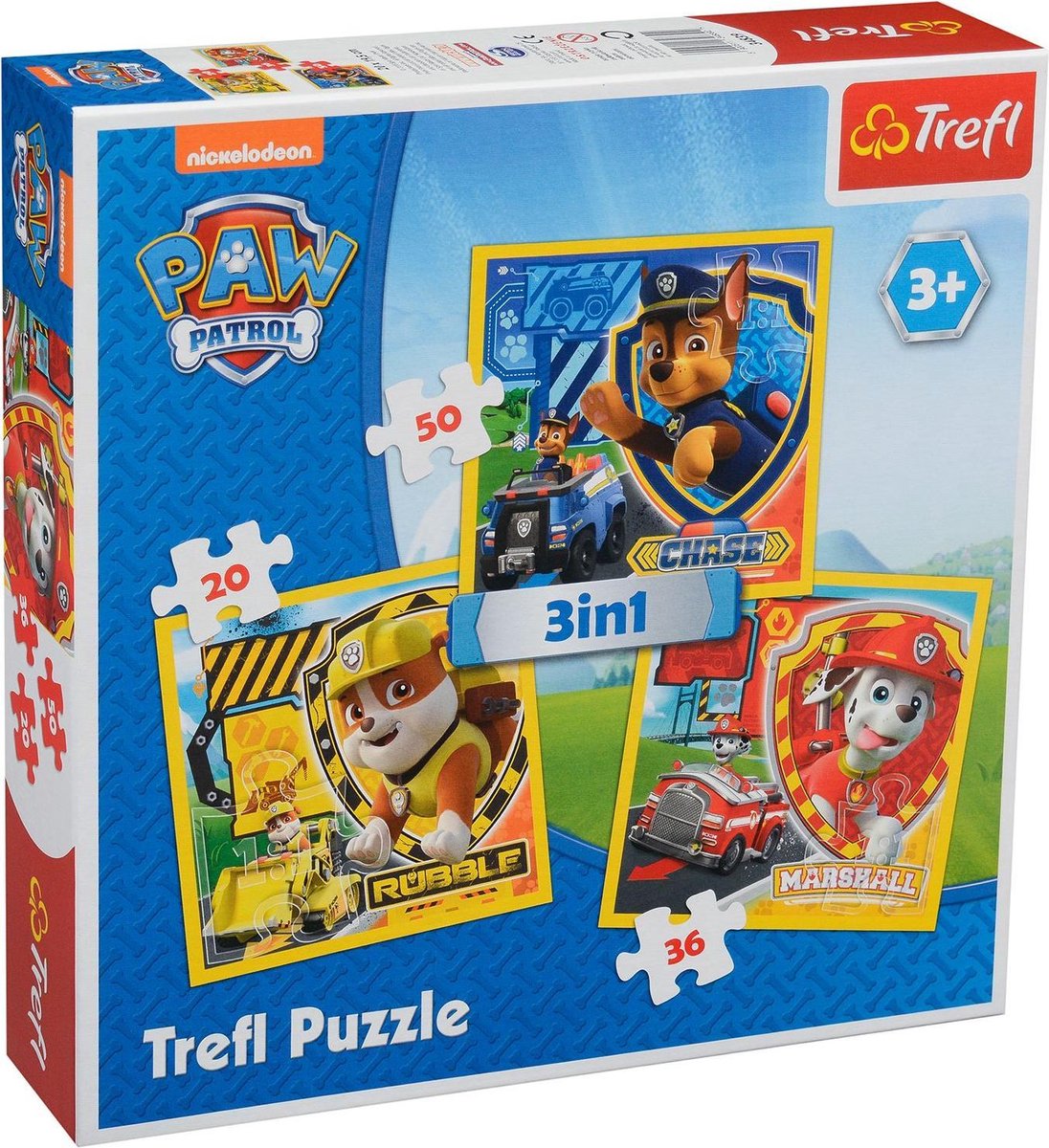 Trefl Puzzel Paw Patrol 3 in 1: 20/36/50 stukjes
