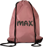 Ki-Mood Gymtas met naam geborduurd - gepersonaliseerd - Light Marsala