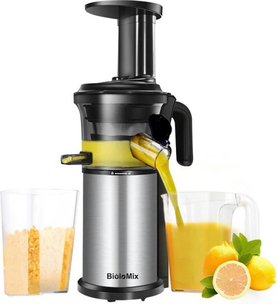 Grandecom® Pro Biolomix Slowjuicer - Premium - IJsmaker - Juicer - BPA Vrij - Zwart