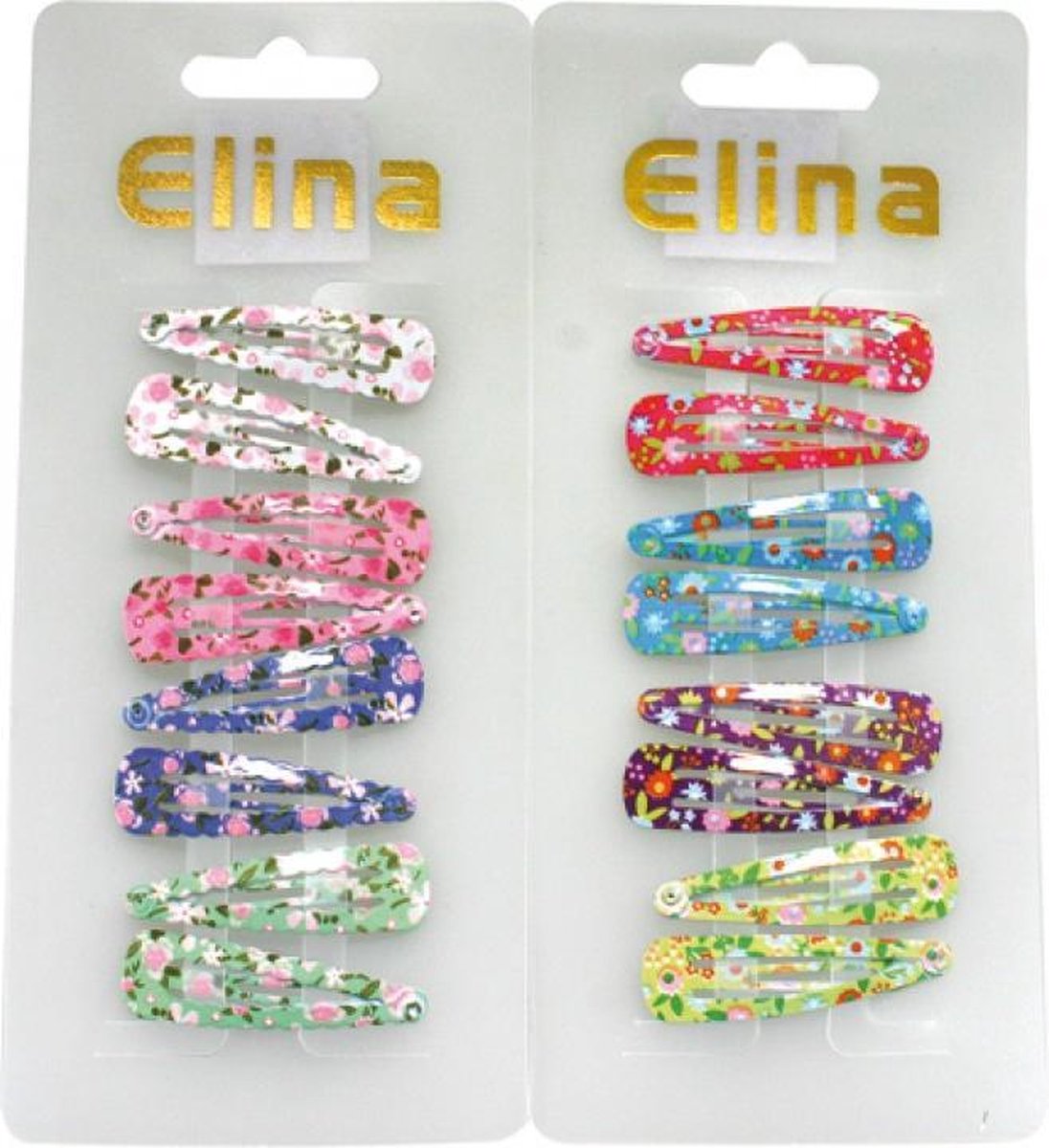 Haarspeldjes - Haar clips - Meisjes - Peuters - Kleuters - Kinderen - Bloemenprint - 8 Kleuren - 16 clips - 4
