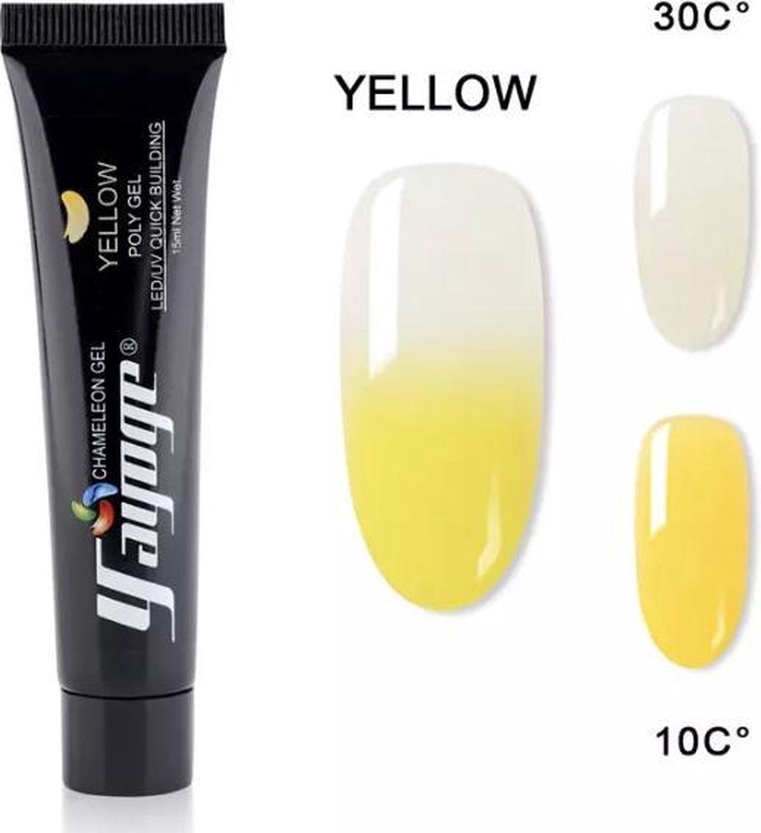Temperatuur veranderende polygel Yellow 15 gram