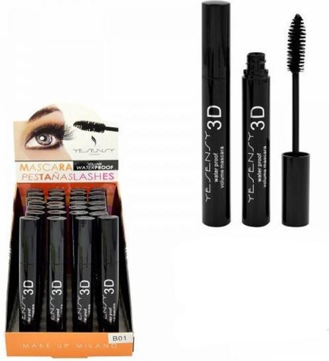 Yesensy - 3D Waterproof Volume Mascara - zwart - 1020-B01