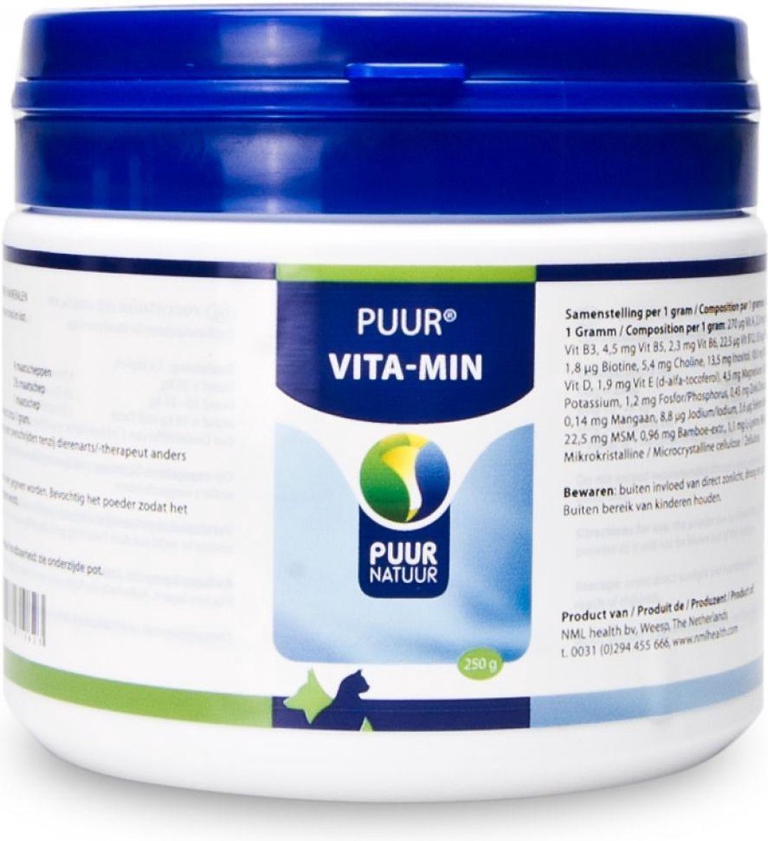 Puur vitaminen en mineralen voor hond en kat - 1 st à 250 gr