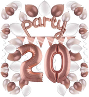 e-Carnavalskleding.nl Feestversiering pakket rosé 20 jaar | Versiering 20e verjaardag | 20 jaar feestversiering pakket rosé compleet | Leuk pakket rosé met feestartikelen voor de 20e verjaardag Large