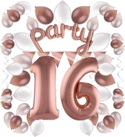 e-Carnavalskleding.nl Feestversiering pakket rosé 16 jaar | Versiering 16e verjaardag | 16 jaar feestversiering pakket rosé compleet | Leuk pakket rosé met feestartikelen voor de 16e verjaardag Large