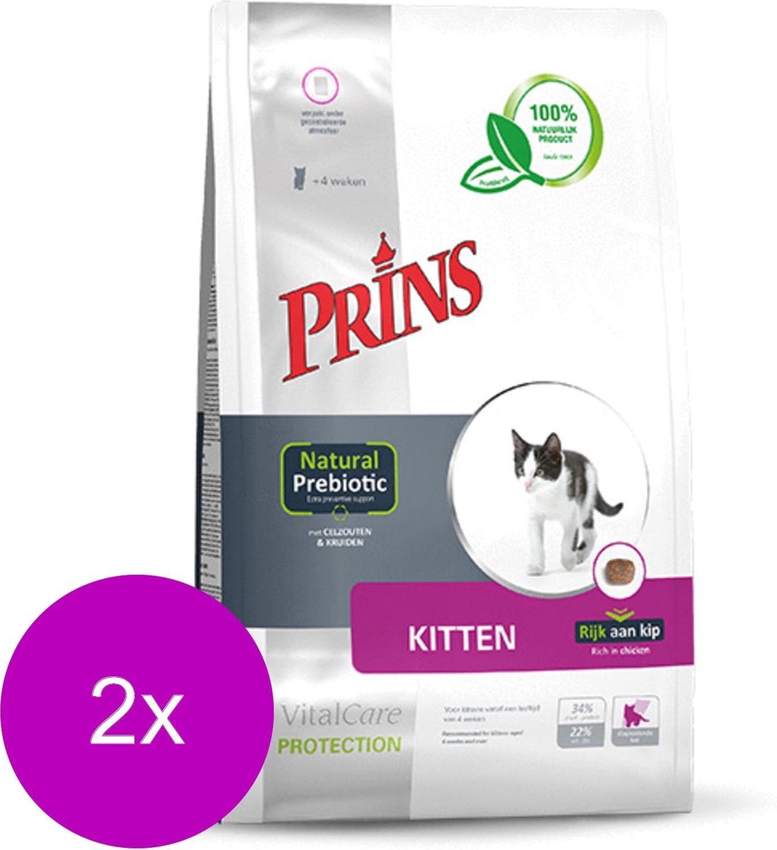Prins Vitalcare Protection Kitten - Kattenvoer - 2 x 1.5 kg