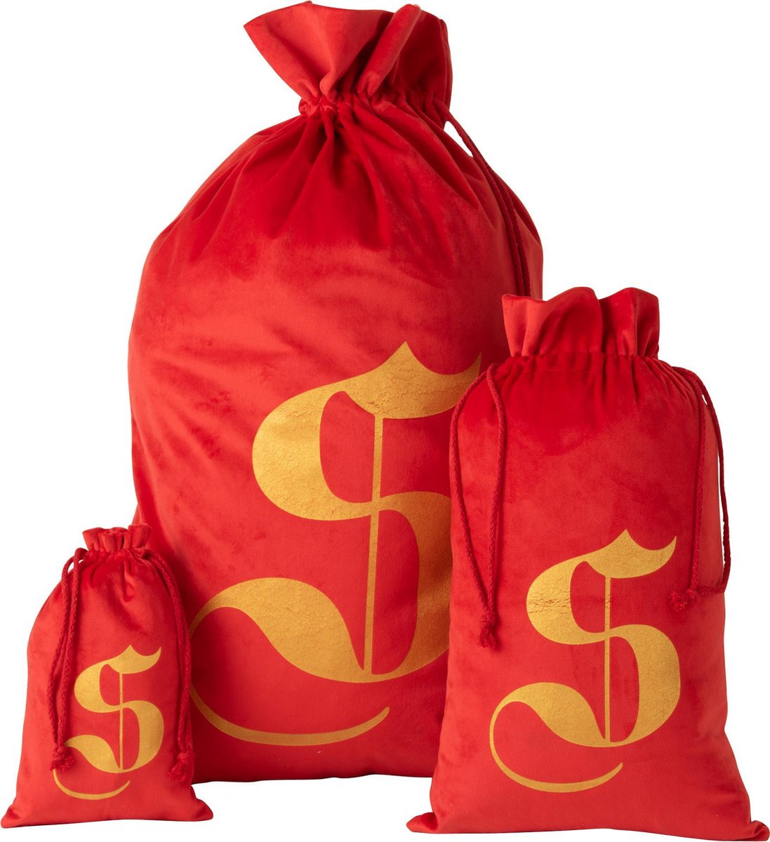 J-Line Zak Kerst S Velvet Rood Large