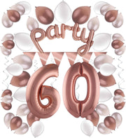 e-Carnavalskleding.nl Feestversiering pakket rosé 60 jaar | Versiering 60e verjaardag | 60 jaar feestversiering pakket rosé compleet | Leuk pakket rosé met feestartikelen voor de 60e verjaardag Large
