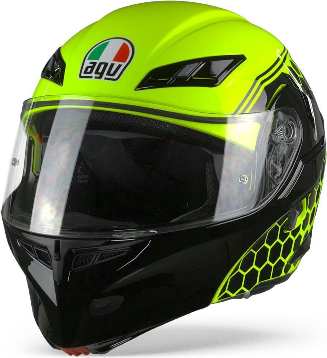 Agv Compact St Detroit Geel Fluo Zwart Integraalhelm - Motorhelm - Maat S