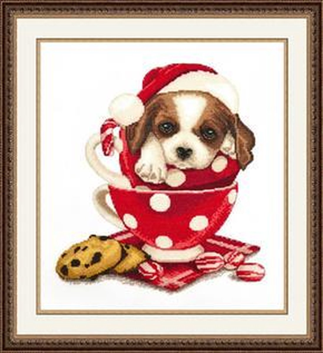 Oven Borduurset Puppy Kerst 23x25 cm