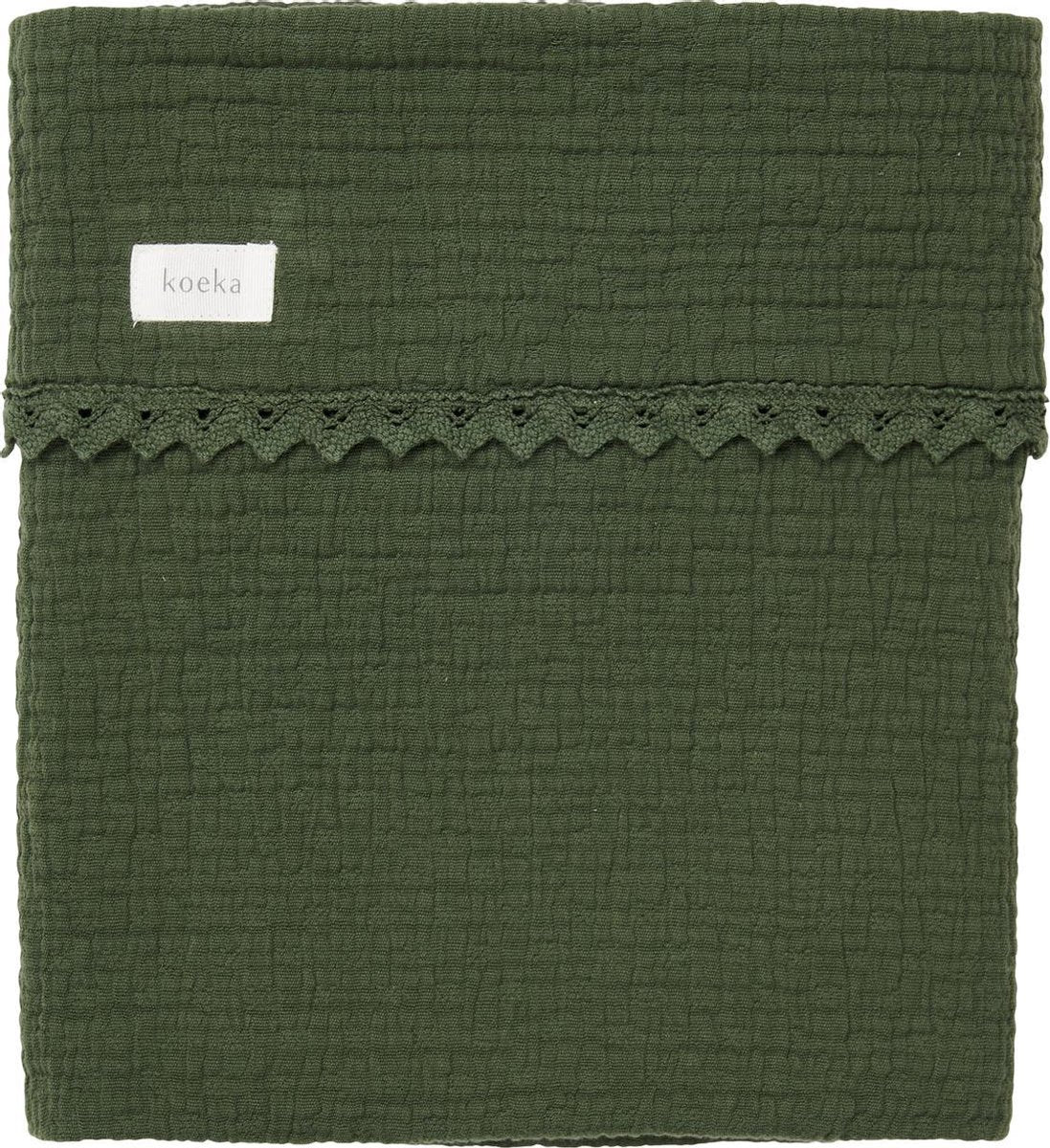 Koeka Wiegdeken lace Elba - thyme 75x100cm