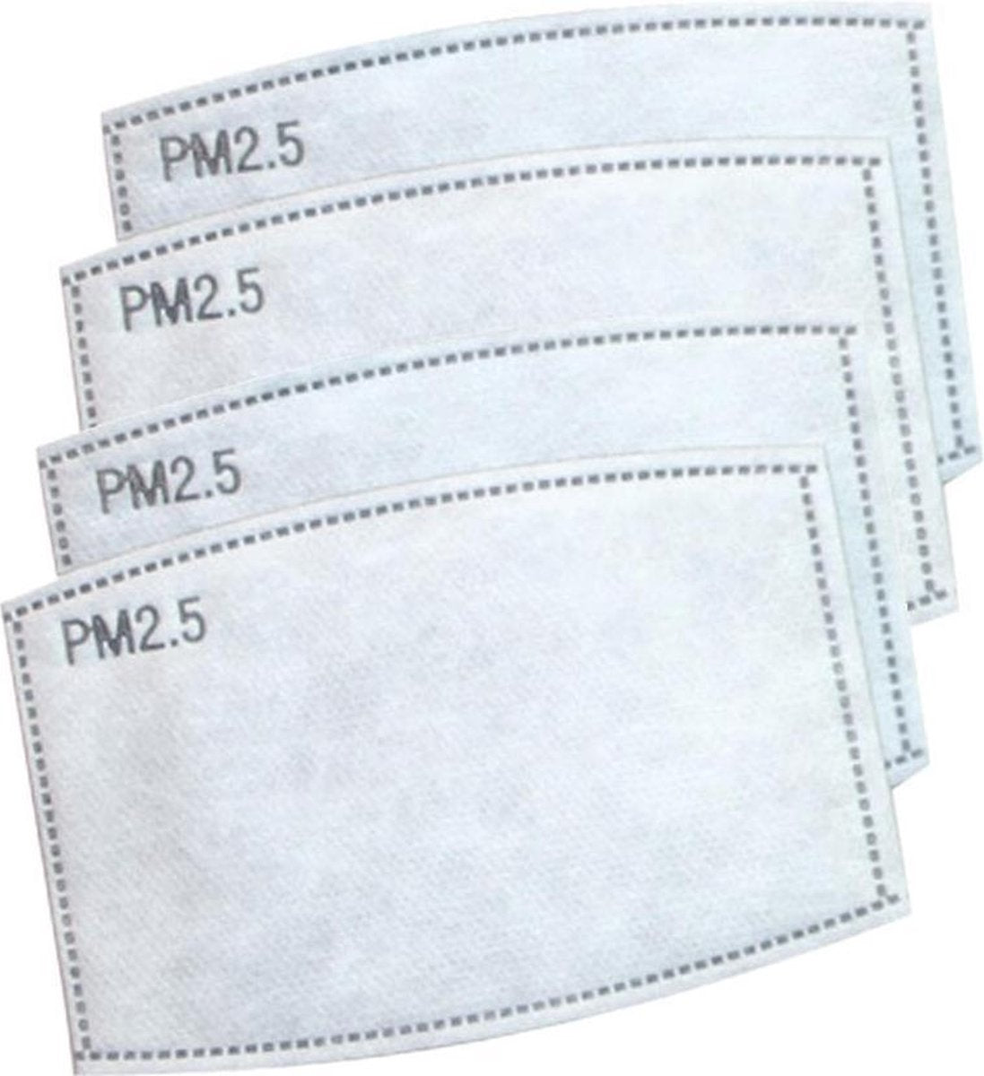 Vervangbare filters voor mondkapjes - 4 stuks | wegwerp (50 - 60uur gebruik) | PM 2.5 filters