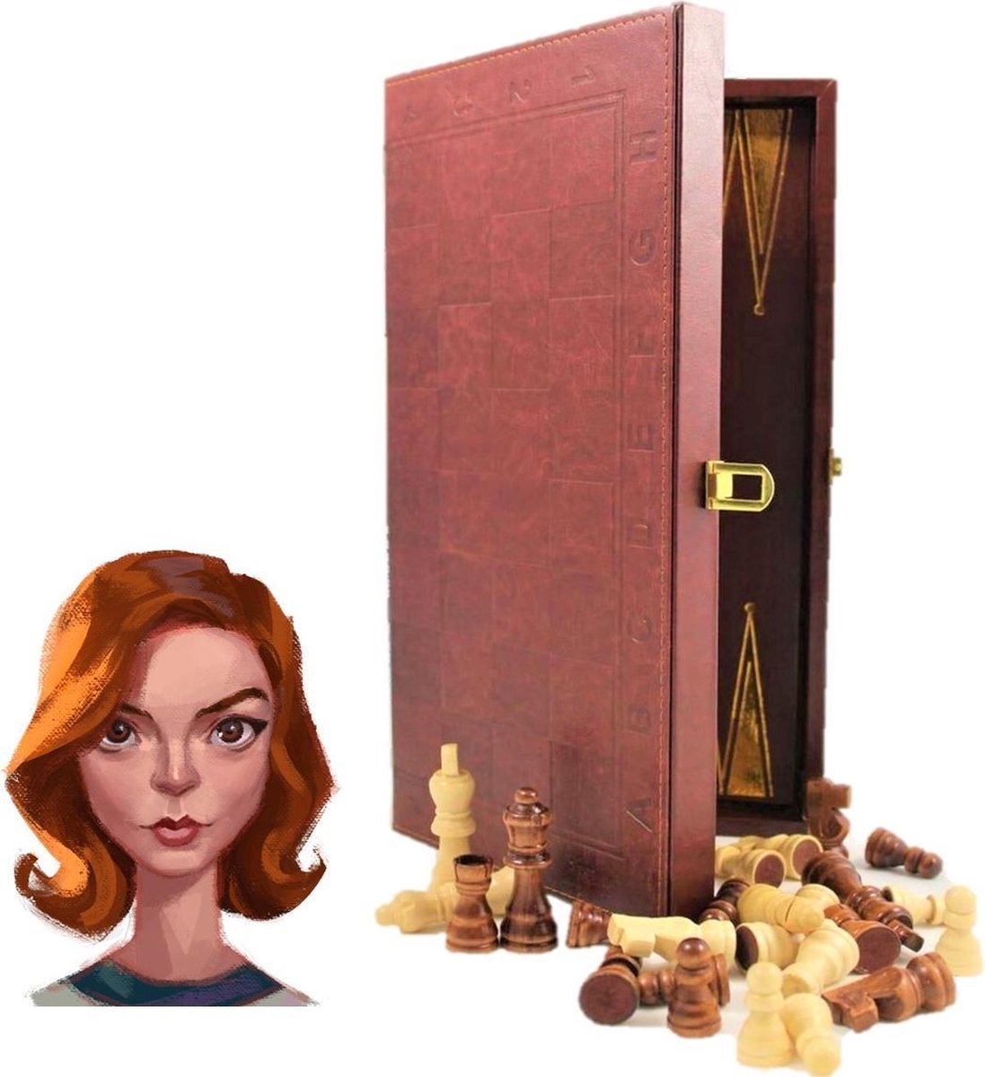 Queen’s Gambit | Schaak Box VICTORY + GRATIS Sticker Set | Groot! Schaakbord: 40 x 40 cm | Houten Schaak Stukken | Schaakspel | Brain Trainer | Educatief Speelgoed | Bordspel | Backgammon | Schaken | Queens Gambit