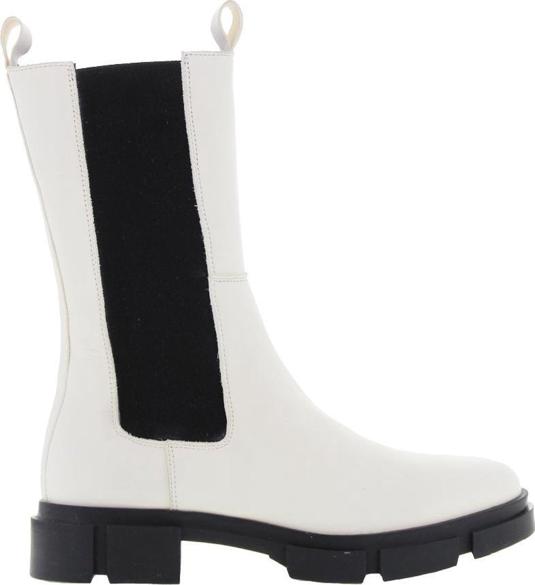 Tango | Romy 1-e  white black leather chelsea boot - black sole | Maat: 39