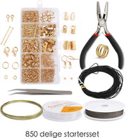Sieraden Maken Starter Set - DIY Zelf Sieraden Maken Starter Set - Oorbellen - Ketting Hanger - Bedel Armbanden - Resin - Juwelen Start Pakket - Goud
