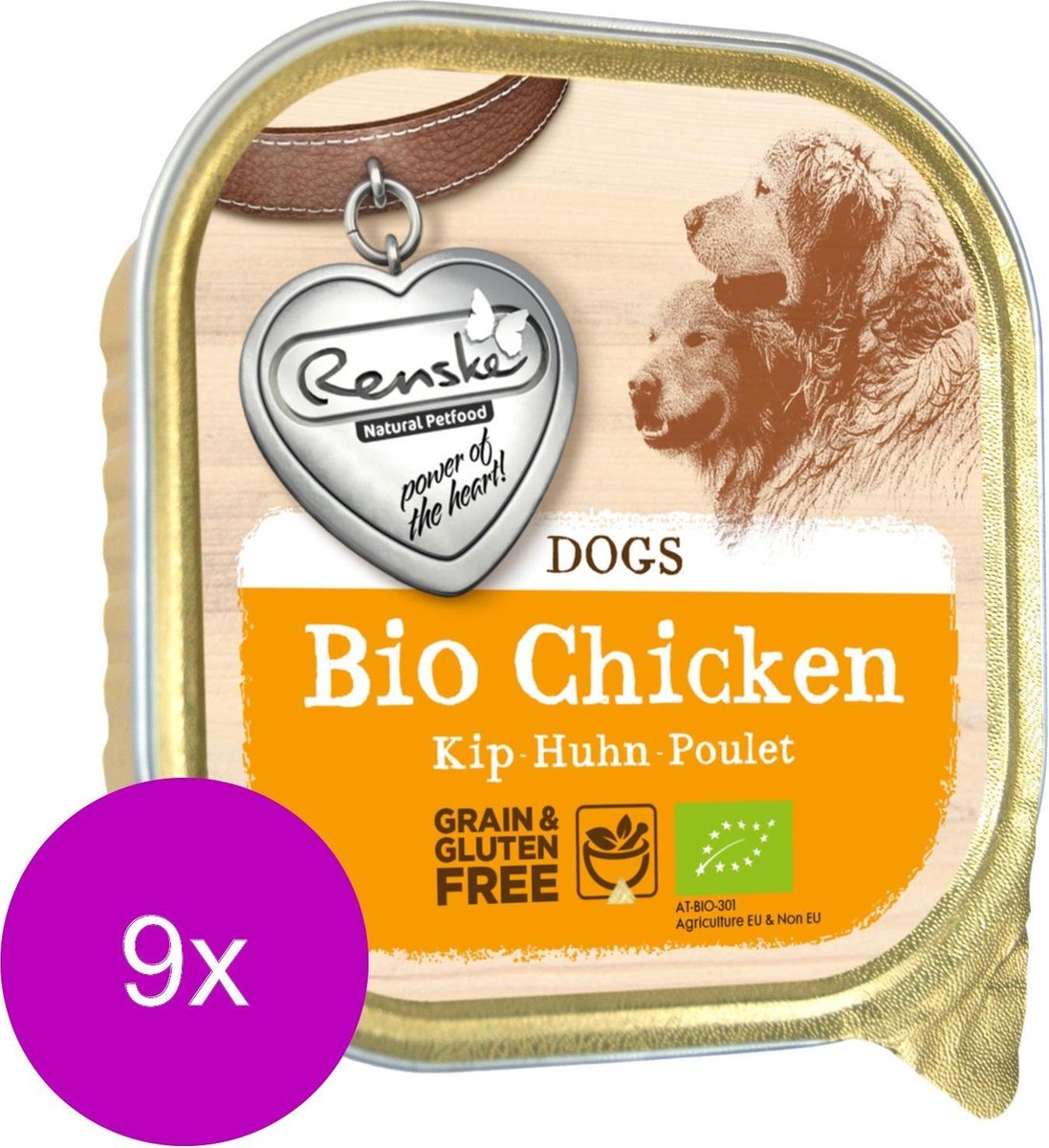 Renske Adult Bio Alu - Rund Graanvrij - Hondenvoer - 9 x 300 g