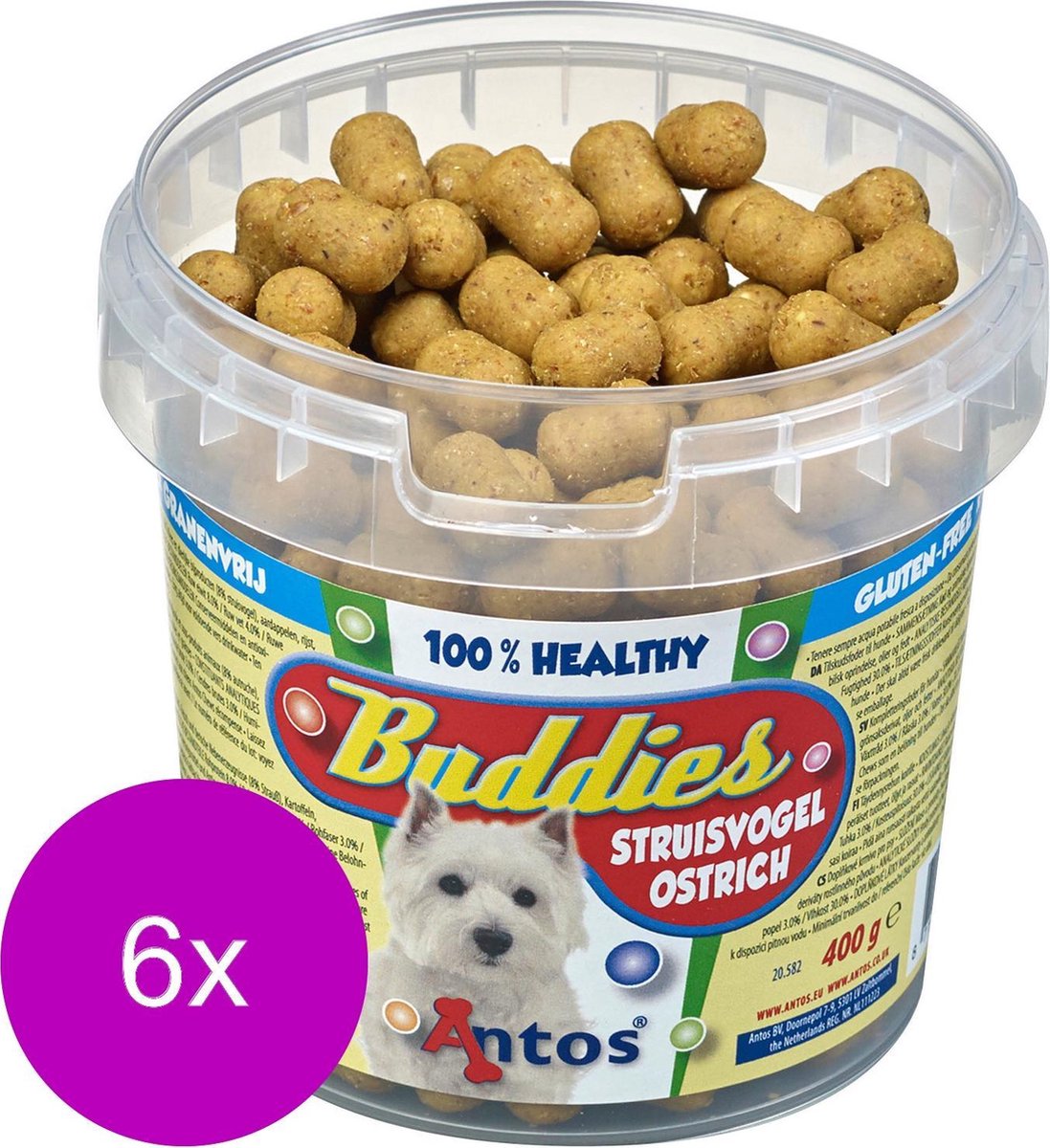 Antos Buddies - Hondensnacks - 6 x 400 g