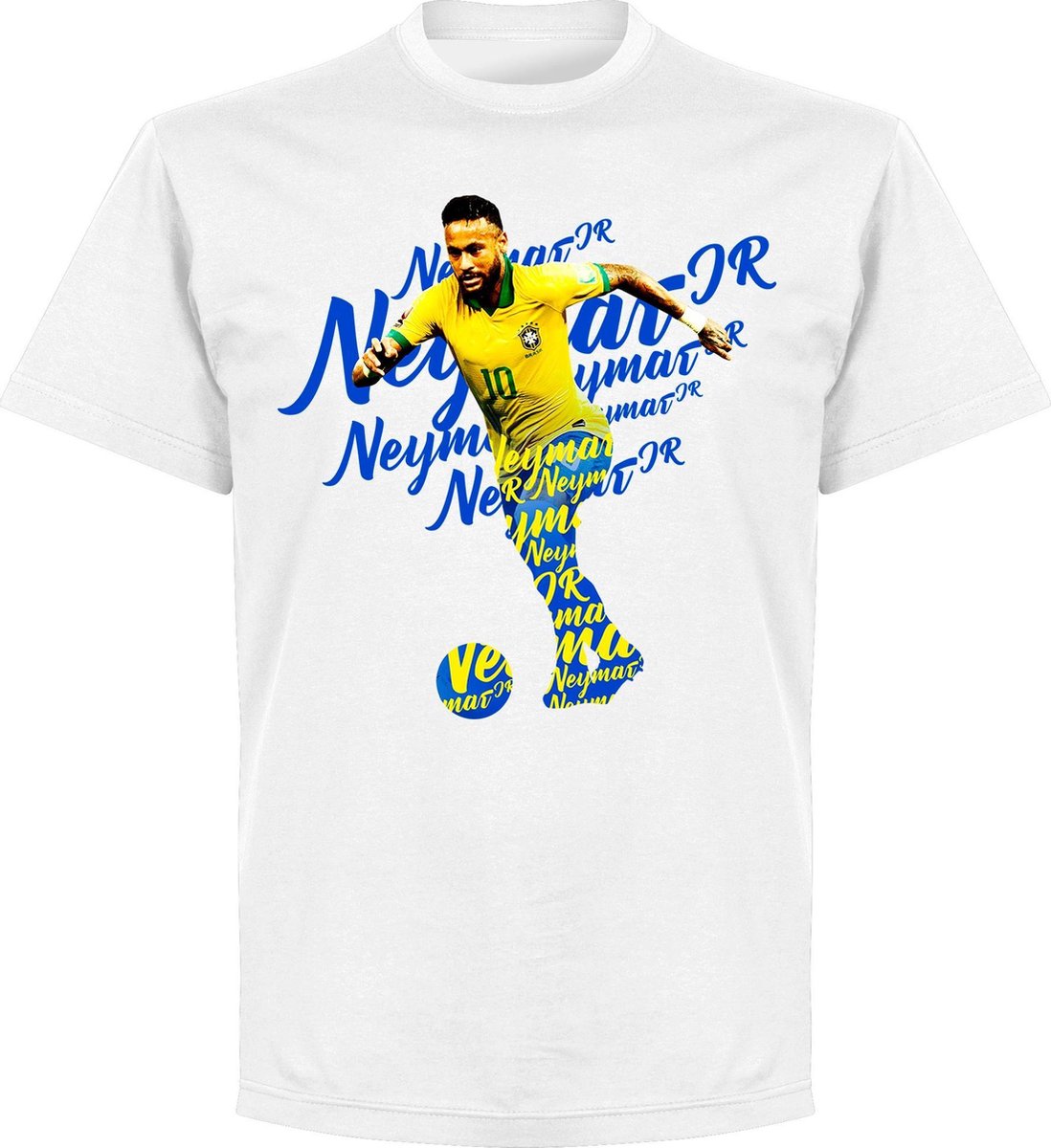 Neymar Brazilië Script T-Shirt - Wit - Kinderen - 92/98