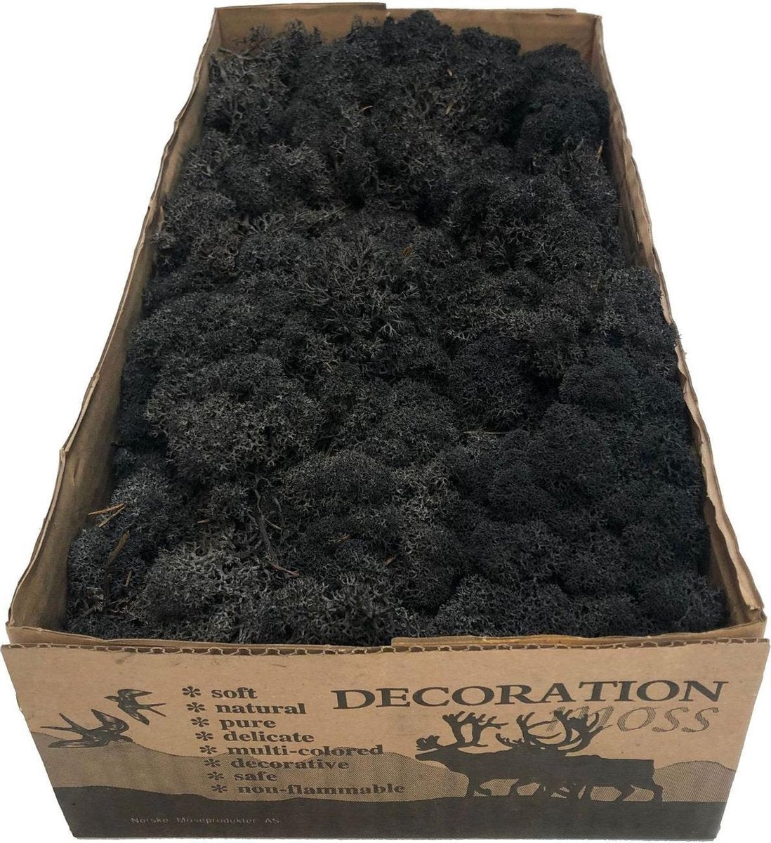 MosBiz Rendiermos zwart per 500 gram voor decoraties