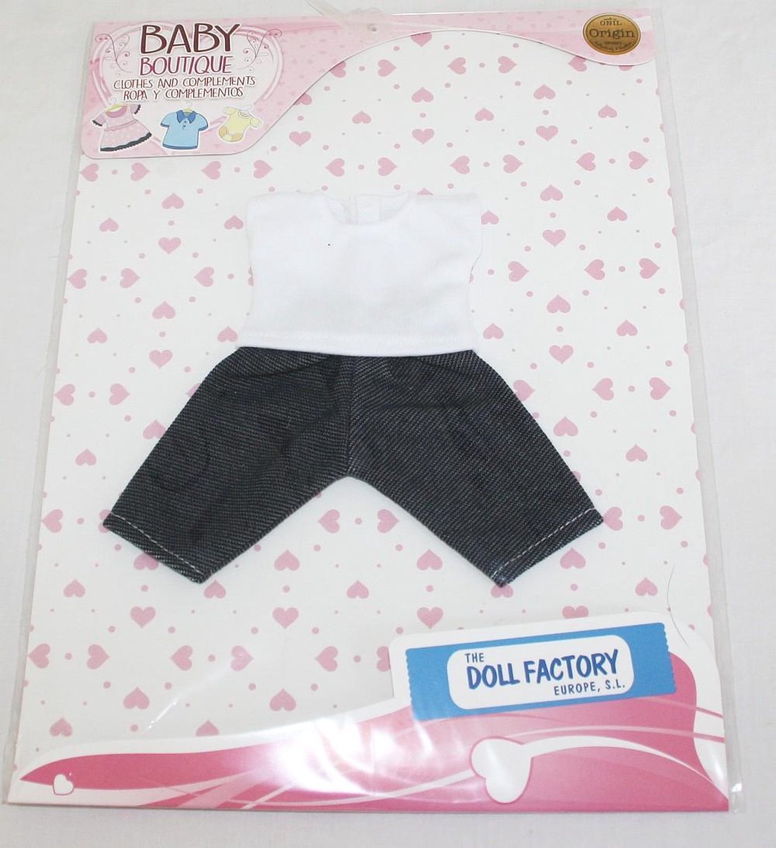 The Doll Factory Jeansbroek met T-shirt 24 cm