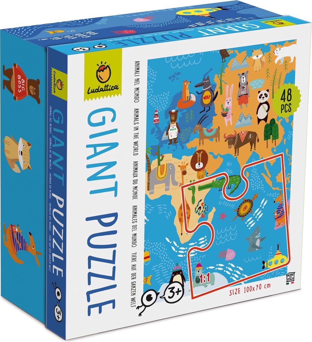 Ludattica Puzzels: DIERENWERELD - Giant puzzel 18x18x10
