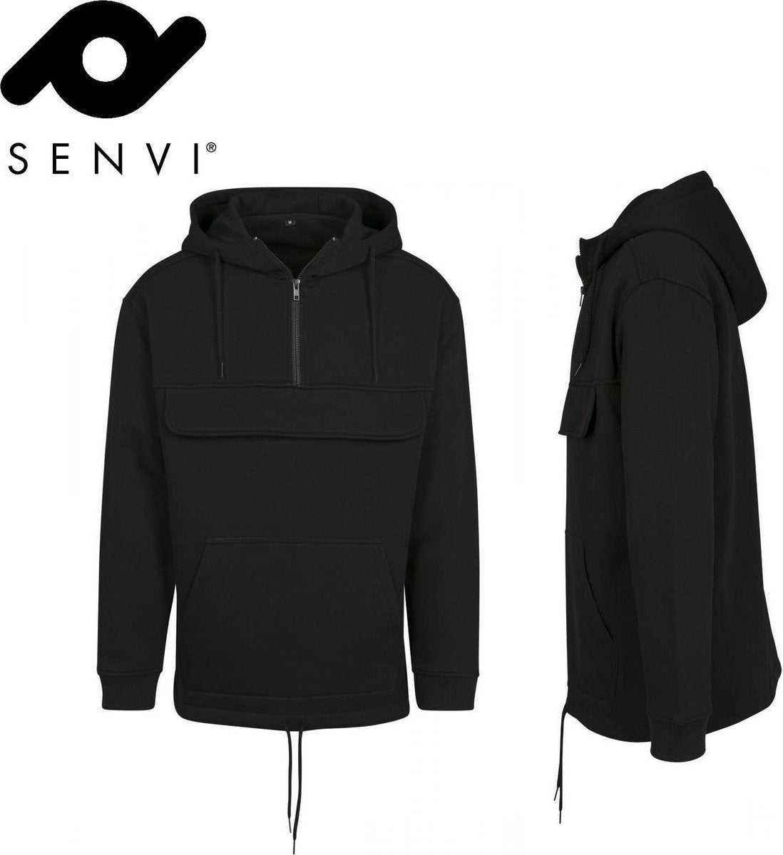 Senvi Sweat Pullover Hoodie - Kleur Zwart - Maat 5XL