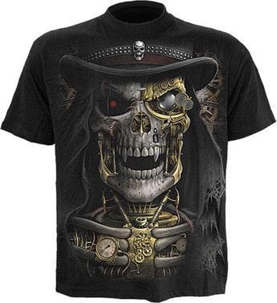 Spiral Heren Tshirt -M- STEAM PUNK REAPER Zwart