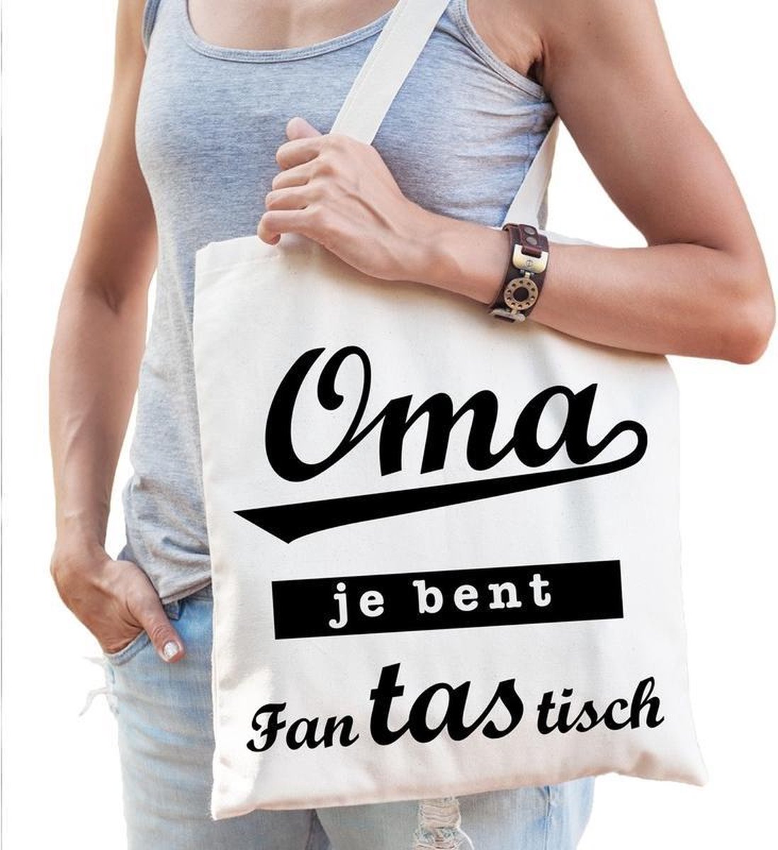 Oma je bent fantastisch katoenen cadeau tas -  kadotas voor  je grootmoeder