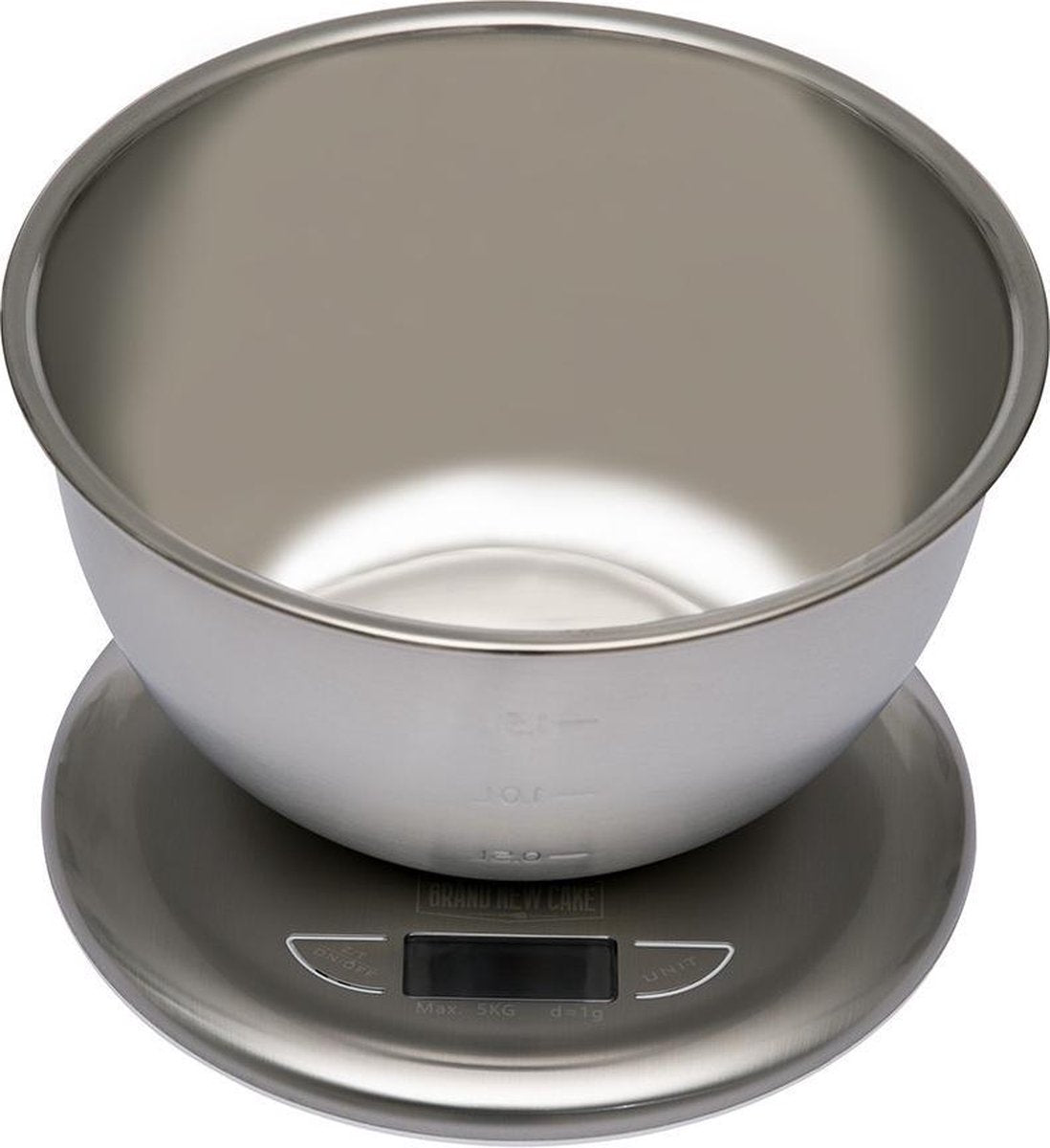 BrandNewCake RVS Keukenweegschaal digitaal met kom 5kg (inclusief batterijen)