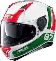 Nolan N87 Plus Distinctive 29 Metal White Red Green Integraalhelm - Motorhelm - Maat S