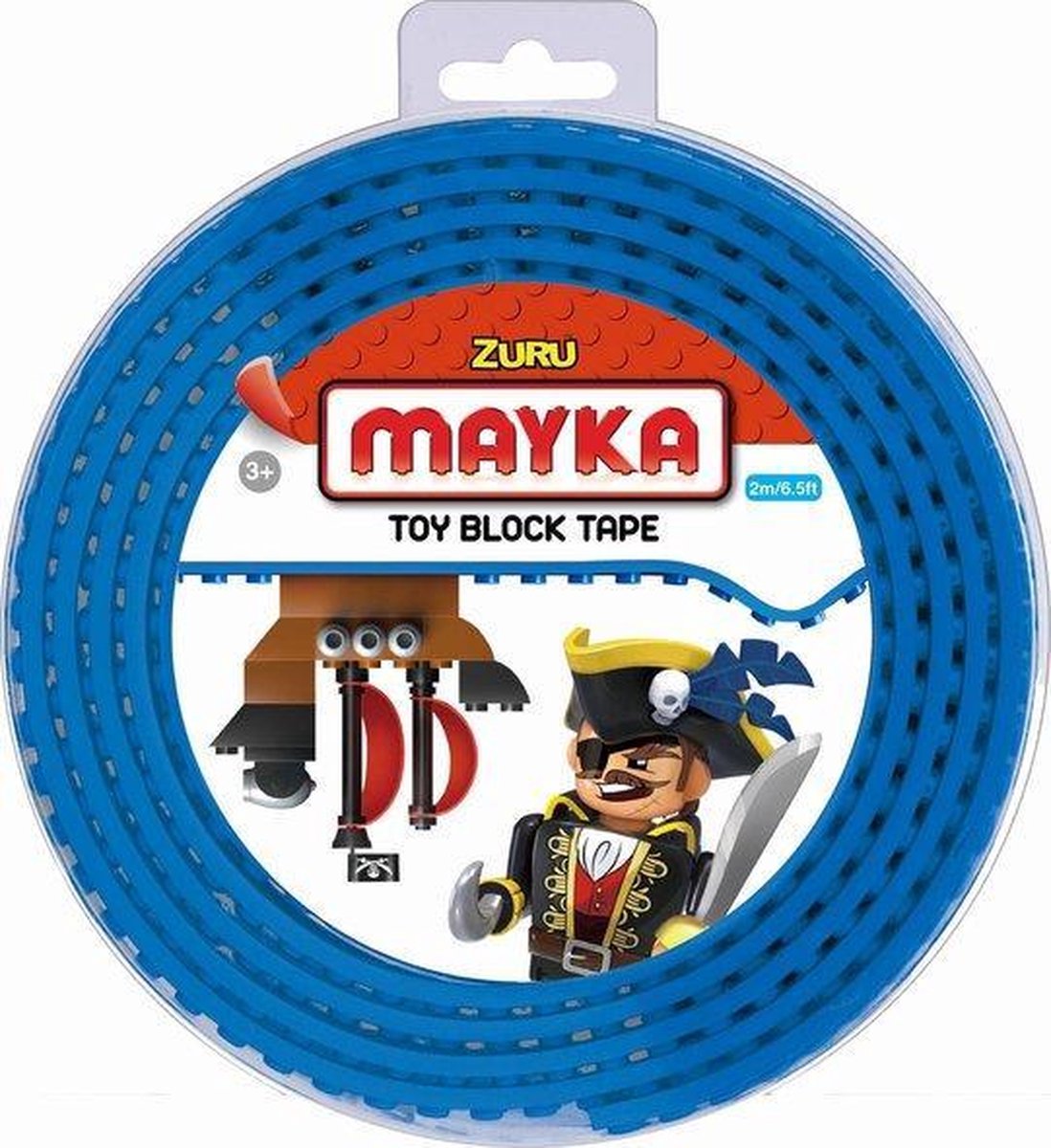 Zuru-Mayka 34632 Block Tape 2 Noppen 1m Blauw