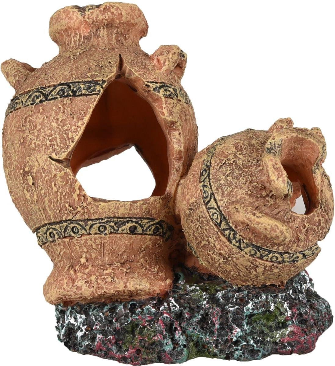 Flamingo Aquarium accessoire Vasa Kruik  - 10 x 7 x 8 cm - Bruin