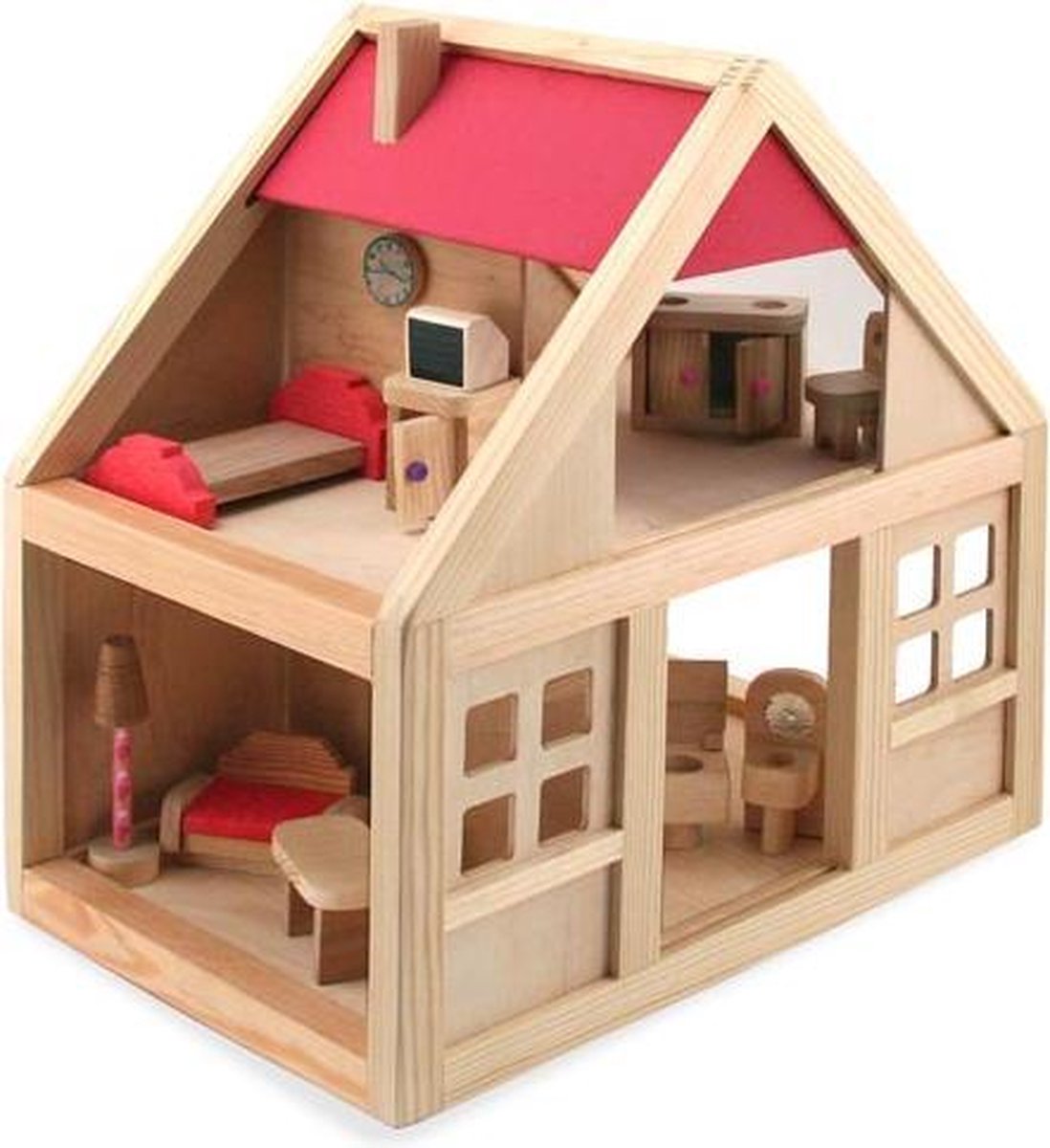 Poppenhuis 10 delig woody