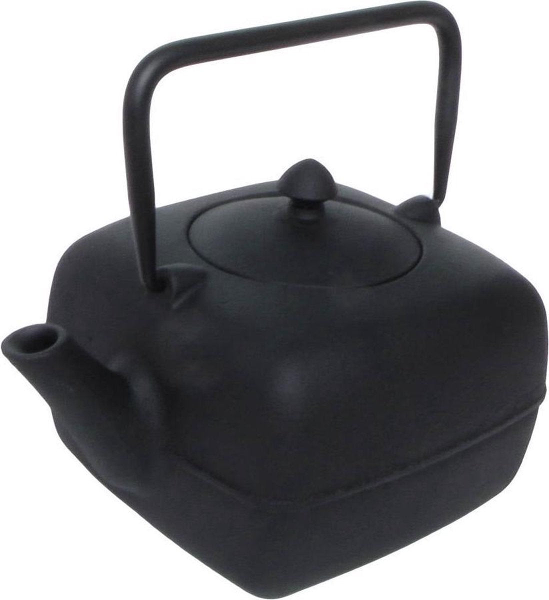 Point-Virgule Theepot - Gietijzer - Met Zeef - Vierkant - Zwart - 1 Liter