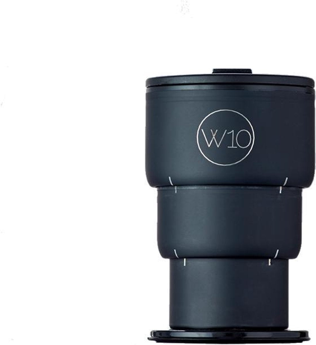 W10 Portobello - RVS opvouwbare thermos/reisbeker - 400 ml - Zwart - Voor zowel warme als koude dranken