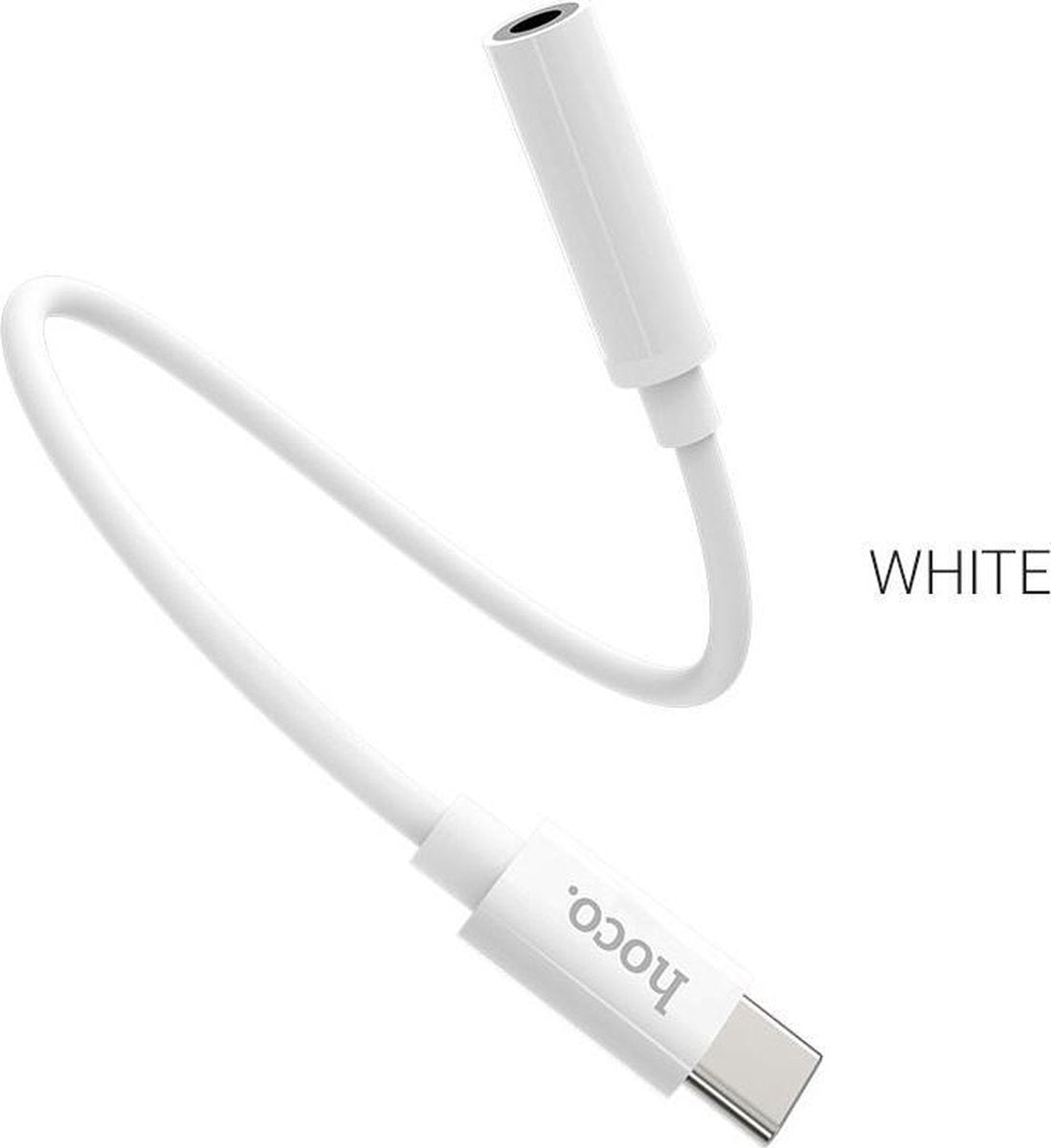 HOCO LS30 - USB-C naar 3.5mm Jack Adapter - Type-C Digital 3.5mm Audio Converter - Wit