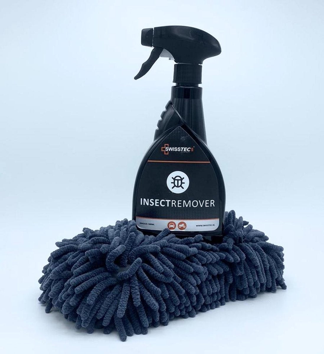 Swisstec-Insect Remover- Insecten verwijderaar 500 ml-Nu met handige microfiber spons met dubbele functie- Top kwaliteit uit Nederland