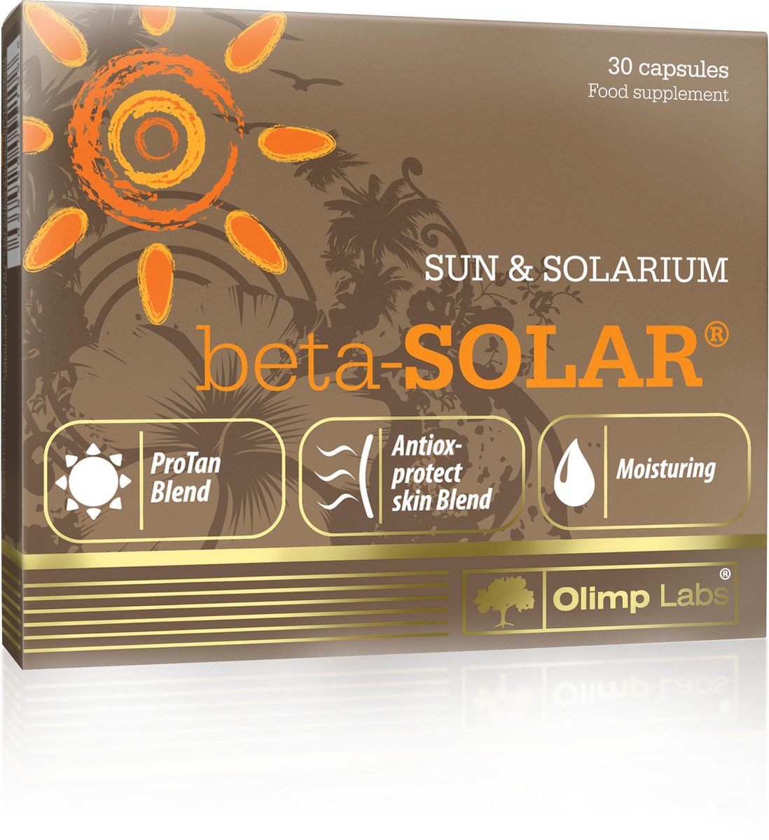 Beta-Solar 30 capsules Gezonde pigmentatie en huidbescherming voor zonnebaden en solarium: koper