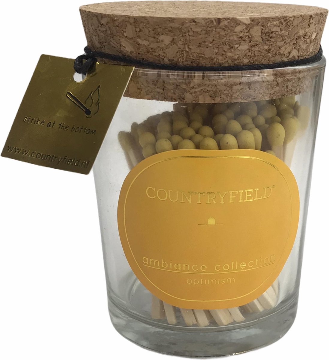 Countryfield Gele Lucifers in glas | Optimism | 7 x 7 x 9