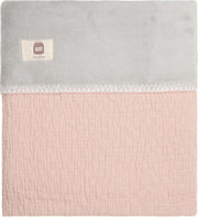 Koeka Wiegdeken Elba Teddy - dusty pink/silver grey 75x100cm