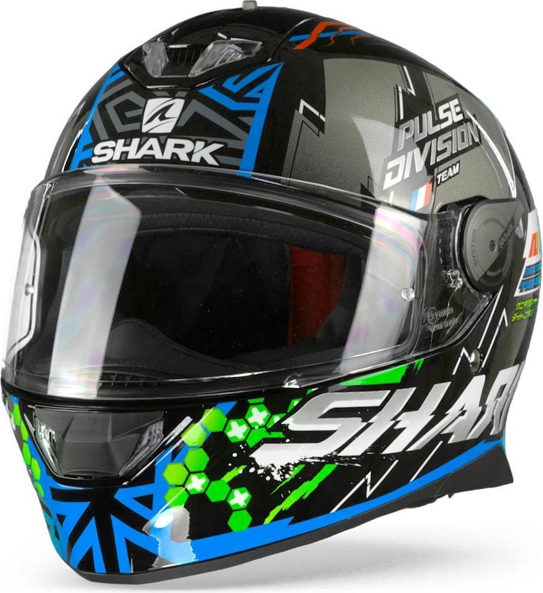 Shark Skwal 2 Noxxys Zwart Blauw Zilver KBS Integraalhelm - Motorhelm -  Maat S