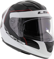 LS2 FF320 Lunar glans zwart wit M Motorhelm Scooterhelm