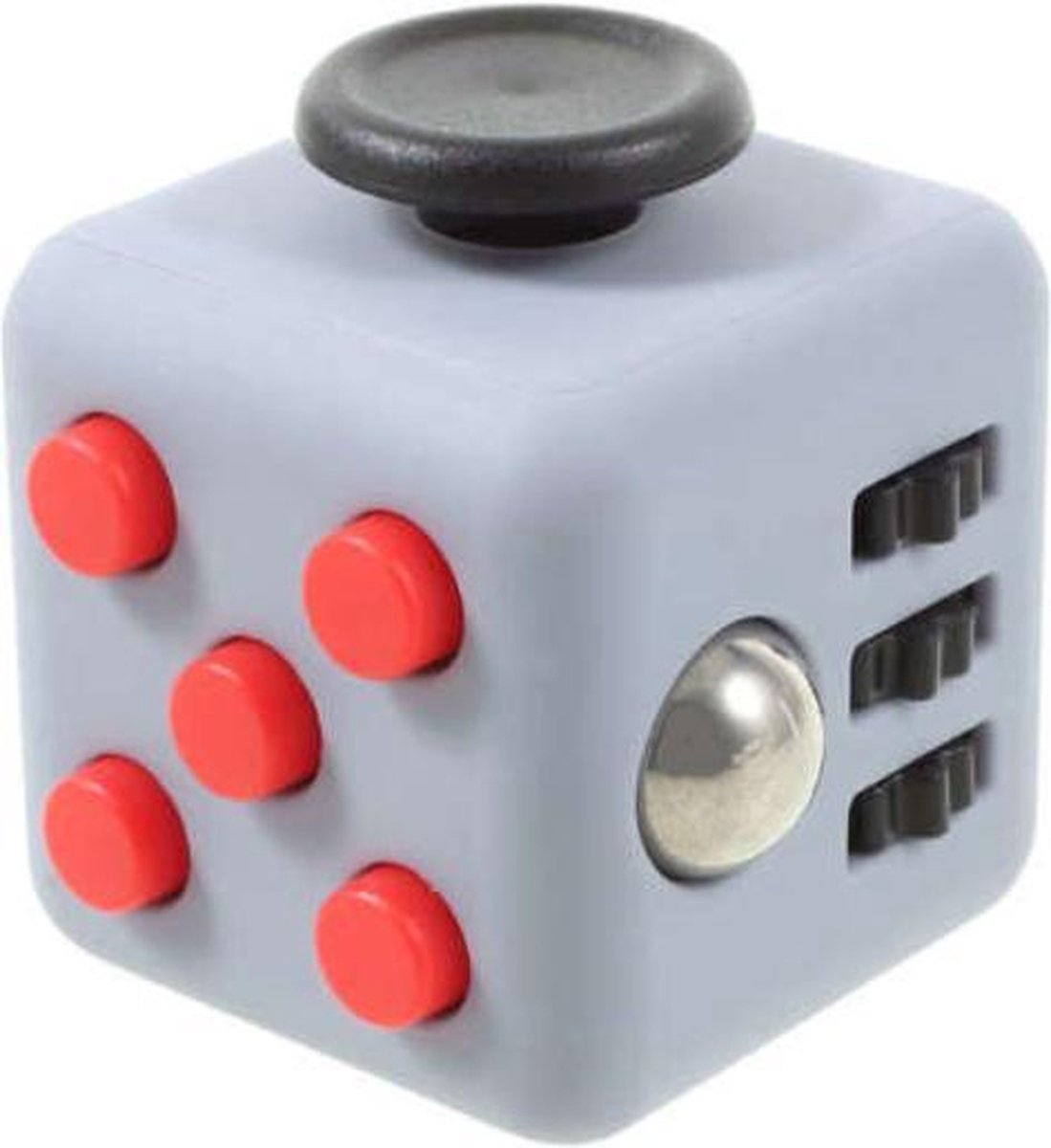 Fidget Cube - Stressbestendig - Helpt met het focussen. GRIJS/ZWART/ROOD