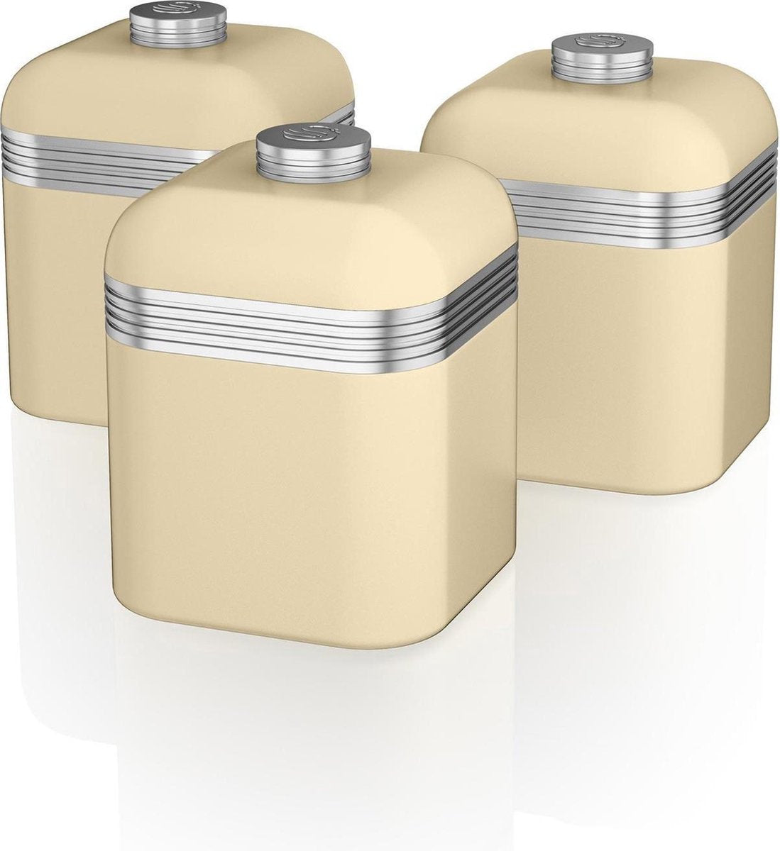 Swan SWKA1020CN Retro Opbergblikken Set van 3 Creme