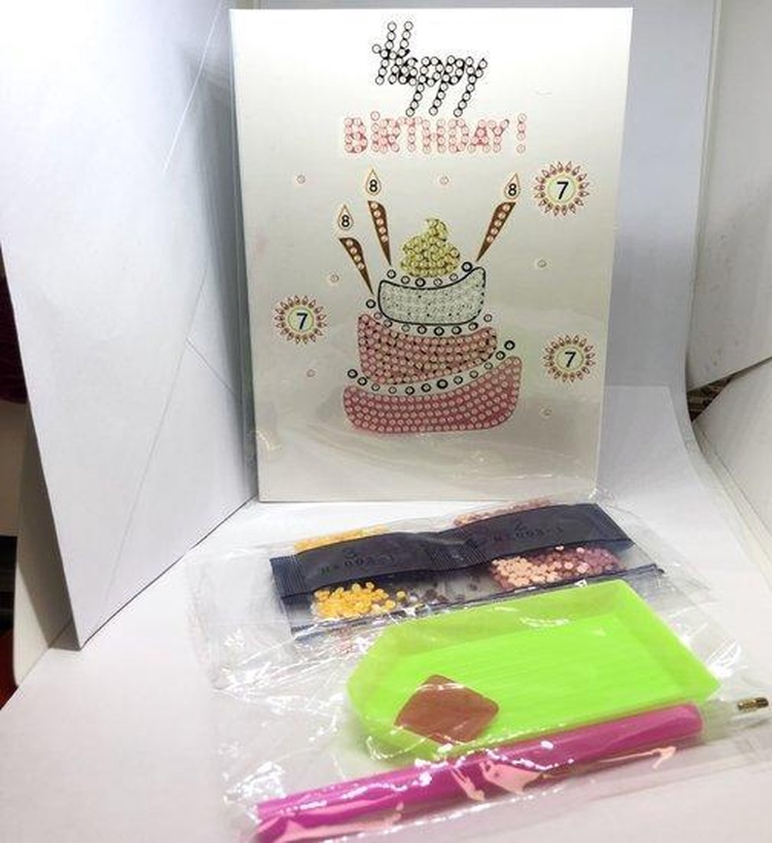 Diamond Painting kaart Happy Birthday!